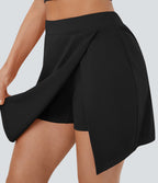 Airy Side Cut 2-in-1 Side Pocket Tennis Skirt-Purity-UPF50+ — Black — view 5