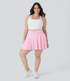 Airy Comfy High Waisted Crossover 2-in-1 Pocket Plus Size Flare InstantCool Tennis Skirt — Nosegay — view 5