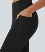 High Waisted Tummy Control Pocket Training Leggings — Black — view 5