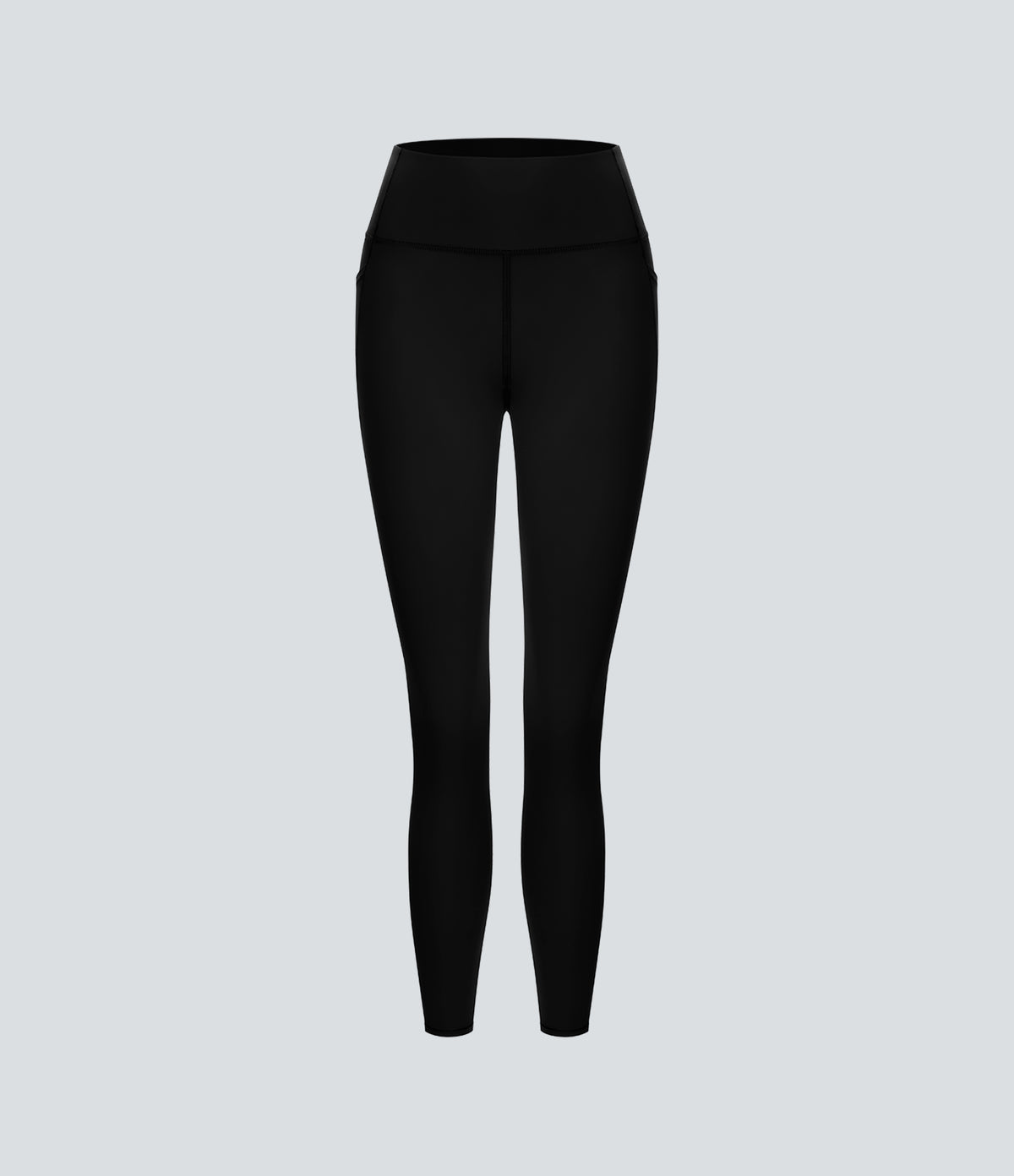 High Waisted Tummy Control Pocket Training Leggings — Black — view 7