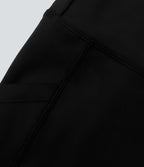 High Waisted Tummy Control Pocket Training Leggings — Black — view 8