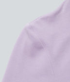 Hooded Drawstring Cut Out Casual Hoodie Sweatshirt — Misty Purple — view 7