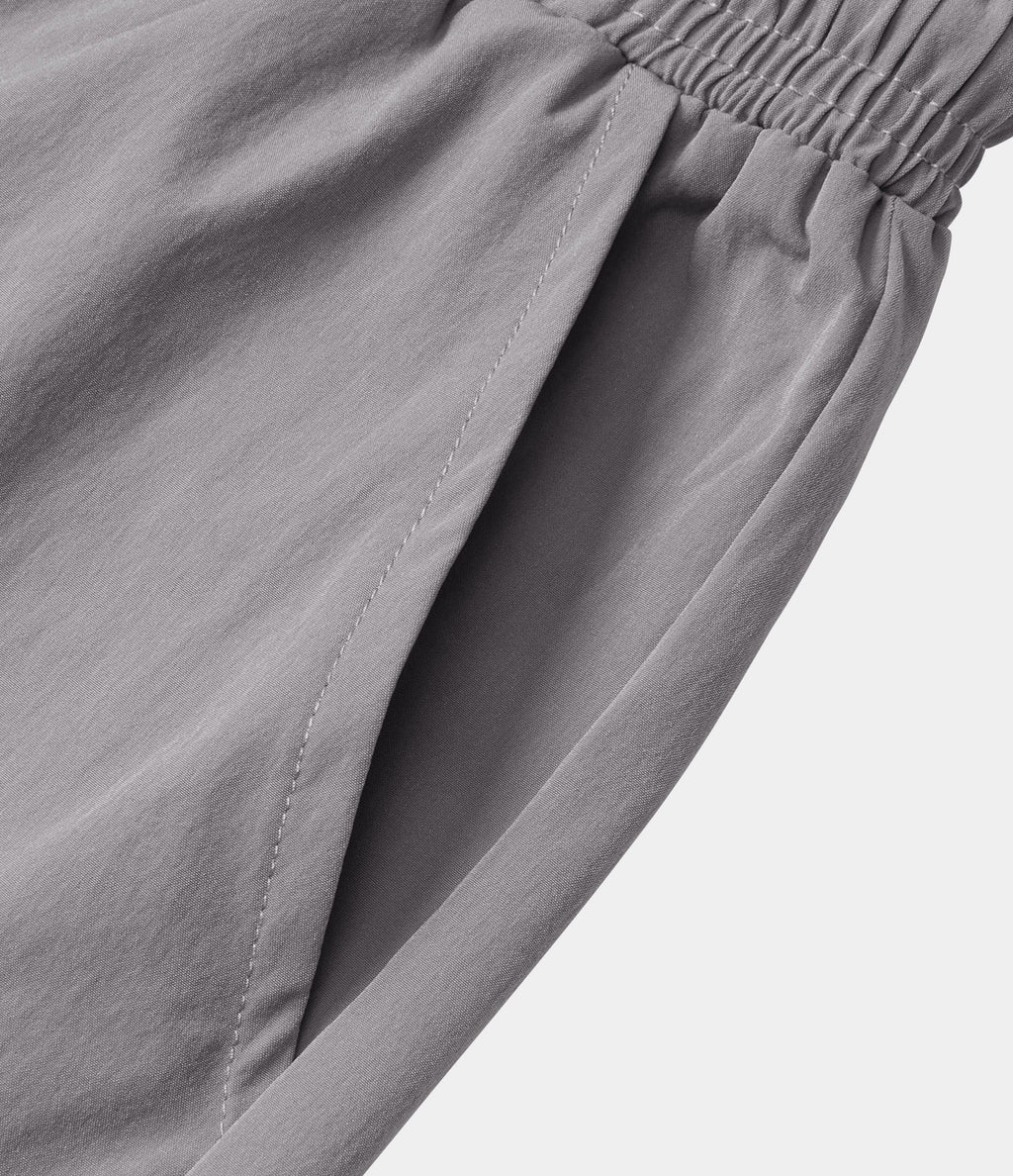 Mid Rise Drawstring Side Pocket Casual Cargo Joggers — Mourning Dove — view 8