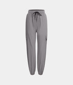 Mid Rise Drawstring Side Pocket Casual Cargo Joggers — Mourning Dove — view 7