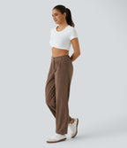 Mid Rise Zipper Pocket Corduroy Casual Trousers — Acorn — view 3