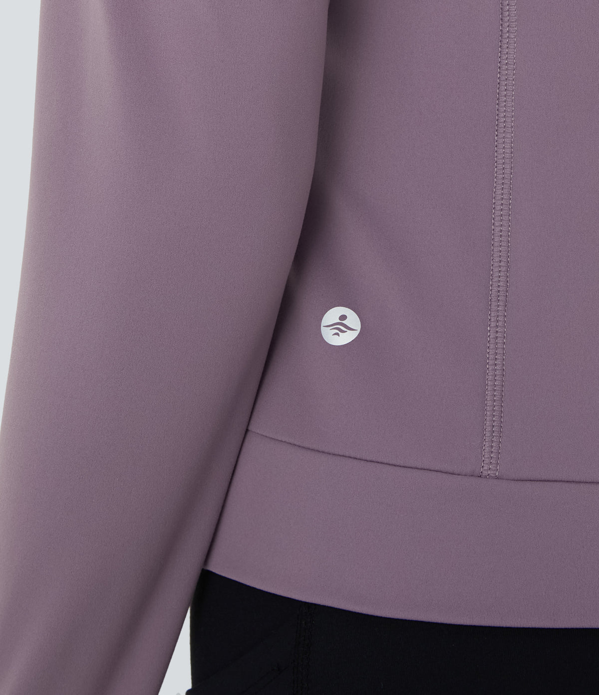 Plush Round Neck Crossover Hem Yoga Sports Top — Tulip Purple — view 5