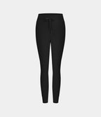 Flow Pet Hair Resistant High Waisted Drawstring Side Pocket Plain Full Length Joggers — Black — view 6