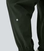 High Waisted Elastic Waistband Plus Size Hiking Joggers — Rosin — view 5
