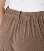 Mid Rise Zipper Pocket Plus Size Corduroy Casual Trousers — Acorn — view 6