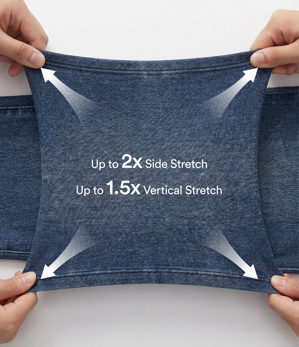 Crossover Pocket Washed Denim Work Leggings — Washed Denim Bleached Blue — view 4