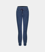 High Waisted Drawstring Pocket Washed Casual Jeans — Washed Denim Bleached Blue — view 7