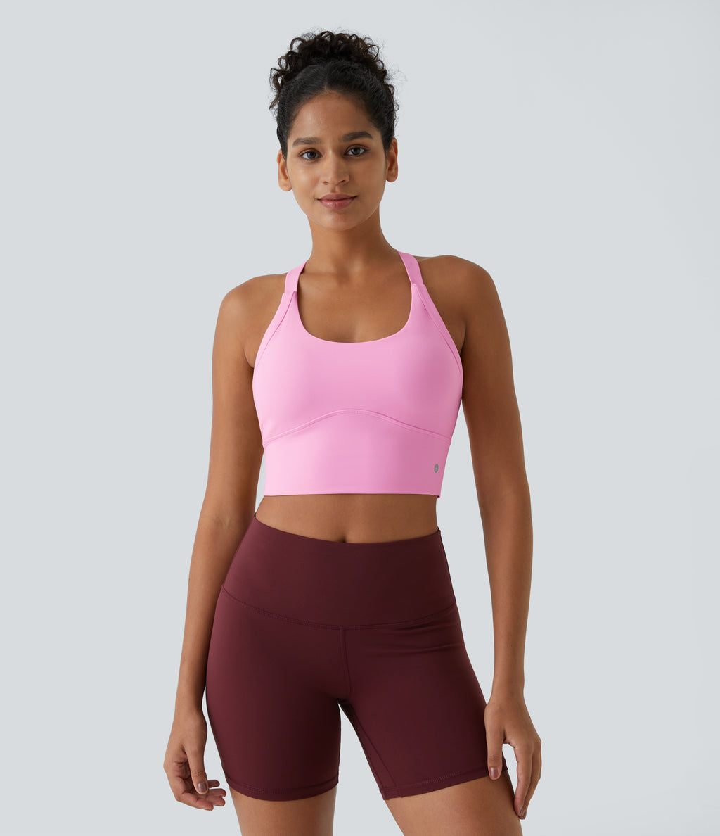 Plush Cut Out Cropped Yoga Tank Vest Top — Nosegay — view 2