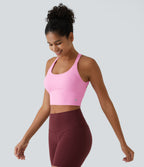 Plush Cut Out Cropped Yoga Tank Vest Top — Nosegay — view 3