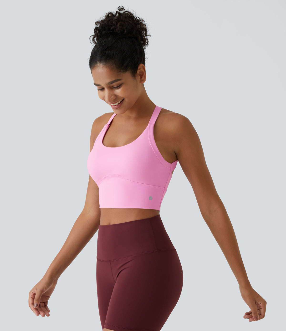 Plush Cut Out Cropped Yoga Tank Vest Top — Nosegay — view 3