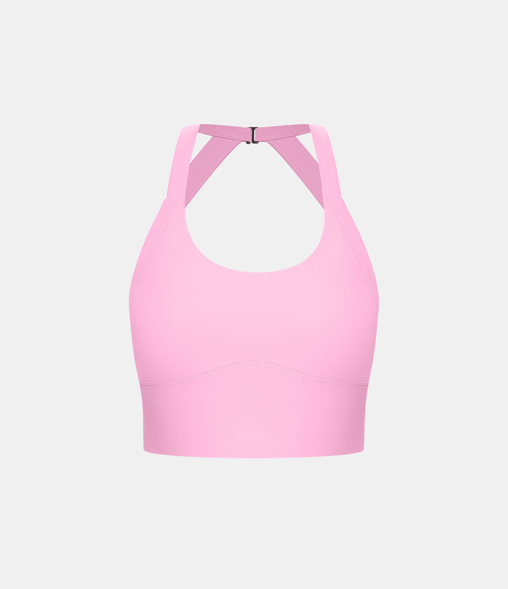 Plush Cut Out Cropped Yoga Tank Vest Top — Nosegay — view 7