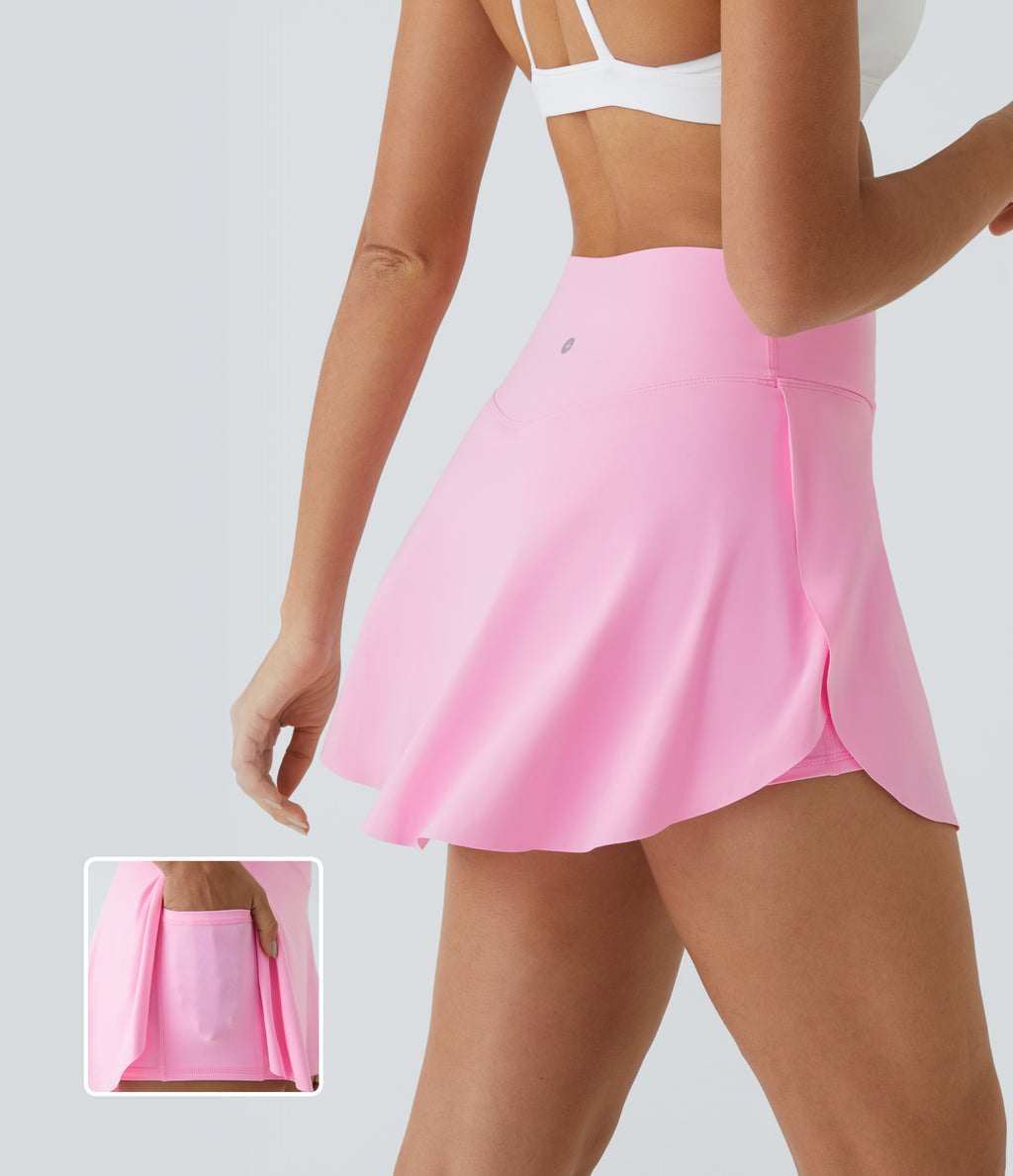 Airy Crossover Pocket 2-in-1 InstantCool Tennis Skirt-Lucid-Longer Length — Nosegay — view 1