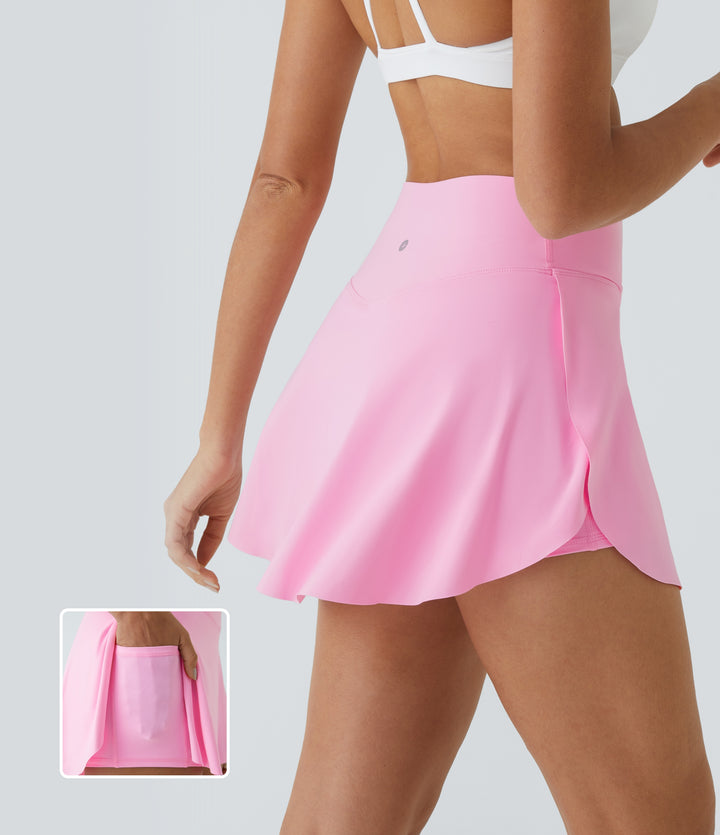 Airy Crossover Pocket 2-in-1 InstantCool Tennis Skirt-Lucid-Longer Length — Nosegay — view 1