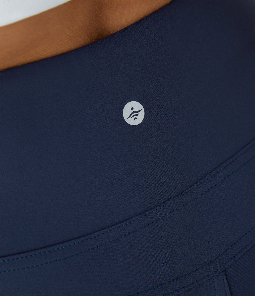High Waisted Pocket Flare Yoga Leggings — Midnight Blue — view 8