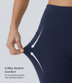High Waisted Pocket Flare Yoga Leggings — Midnight Blue — view 2