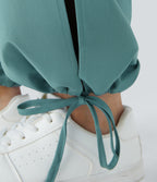 High Waisted Drawstring Side Pocket Split Hem Quick Dry Casual Joggers — Mineral Blue — view 4