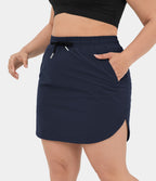 Everyday 2-in-1 Plus Size Golf Skirt-Serenity — Dark Sapphire — view 3