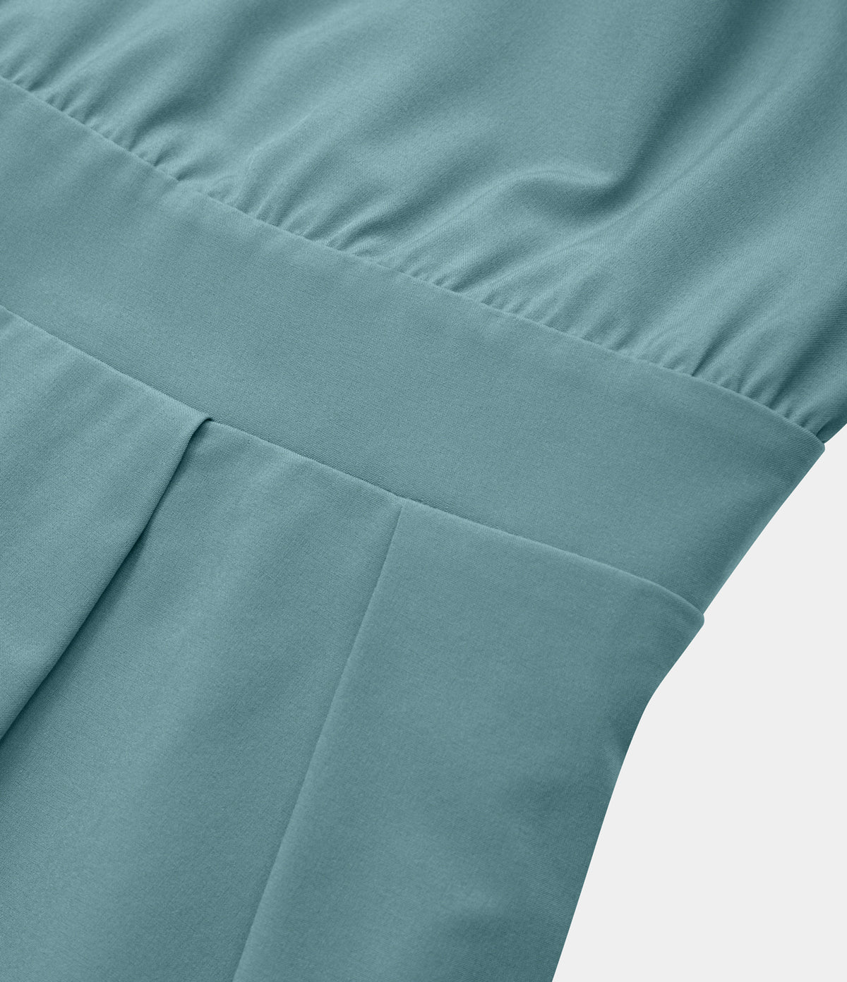 Cut Out Pocket Pleated Mini Quick Dry Casual Dress — Stone Blue — view 8