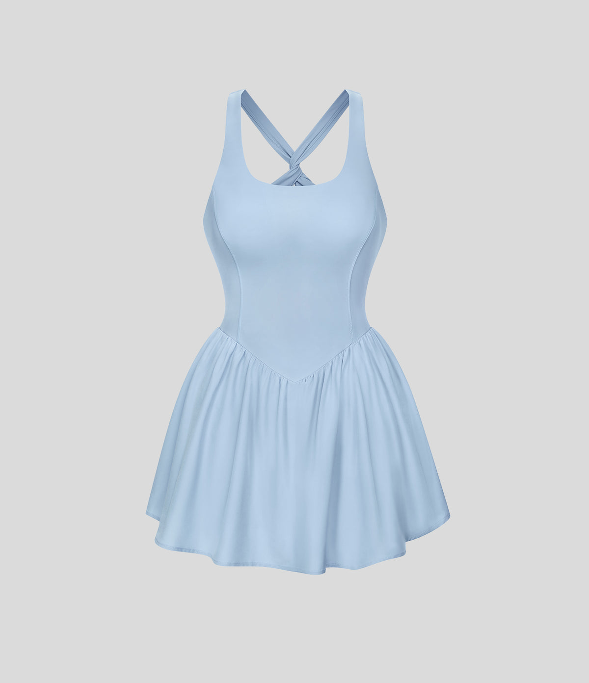 Corset 2-in-1 Pocket Mini Quick Dry Flowy Pickleball Active Dress — Angel Falls — view 8
