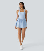 Corset 2-in-1 Pocket Mini Quick Dry Flowy Pickleball Active Dress — Angel Falls — view 7