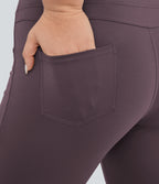 High Waisted Pocket Flare Yoga Plus Size Leggings — Dusky Evening purple — view 4