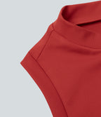 Zipper Racerback Split Side Pocket 2-Piece Mini Tennis Active Dress — Valiant Poppy — view 8