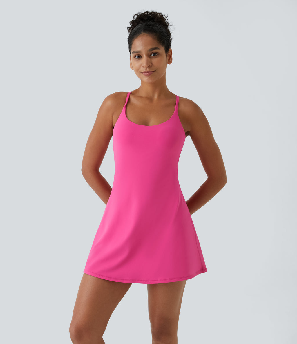 Plush Backless Active Dress-Edition — Fuchsia Purple — view 2