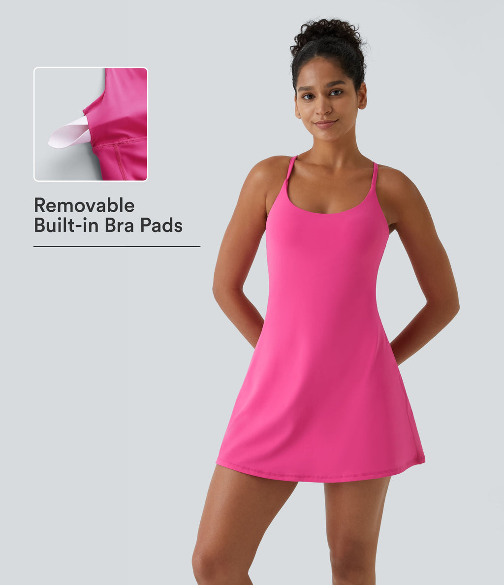 Plush Backless Active Dress-Edition — Fuchsia Purple — view 6