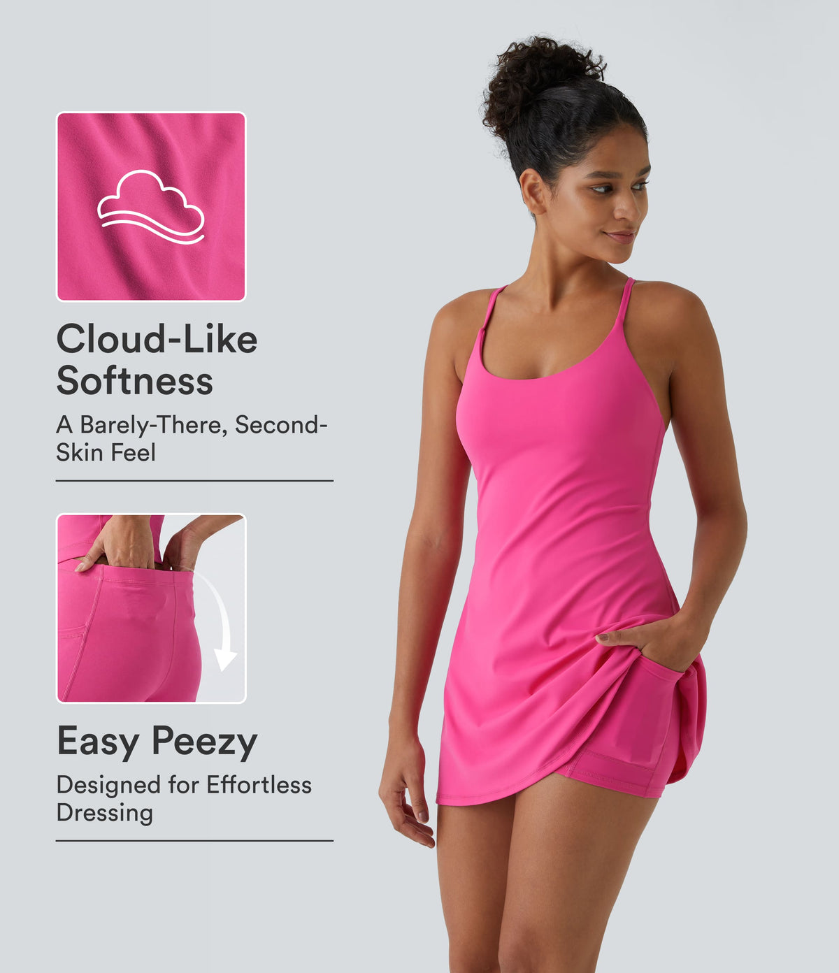 Plush Backless Active Dress-Edition — Fuchsia Purple — view 1