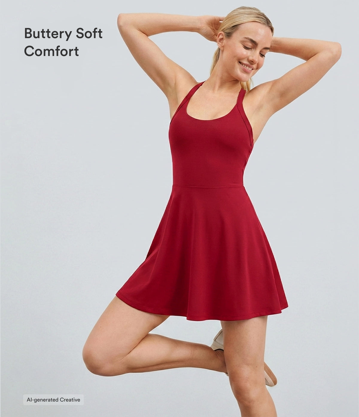 Airy Backless Twisted InstantCool Dance Active Dress-Edition — Salsa — view 3