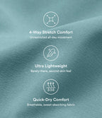High Waisted Split 2-in-1 Flowy Quick Dry Maxi Casual Skort — Stone Blue — view 4