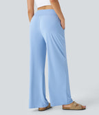 High Waisted Drawstring Side Pocket Wide Leg Casual Trousers-UPF50+ — Dutch Canal — view 2