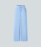 High Waisted Drawstring Side Pocket Wide Leg Casual Trousers-UPF50+ — Dutch Canal — view 6
