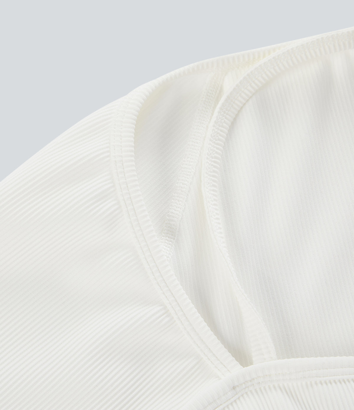 Ribbed Halter Strap Thumb Hole Yoga Sports Top — White — view 8