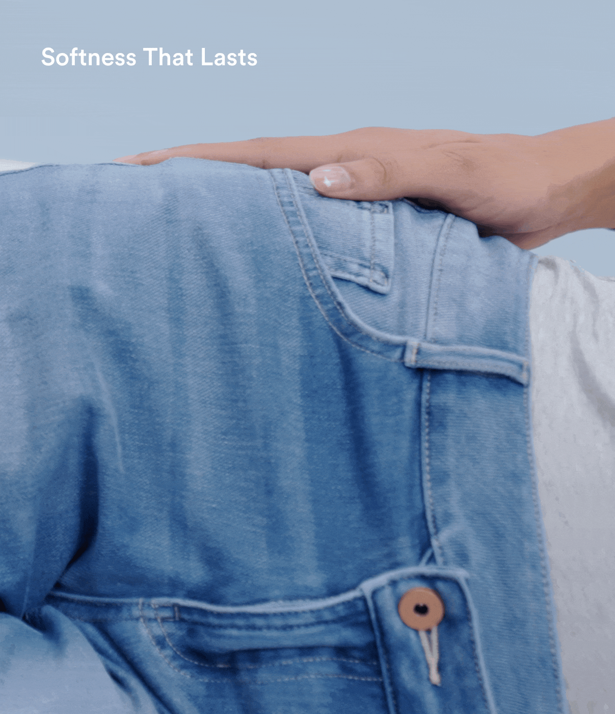 Mid Low Rise Zipper Pockets Casual Skinny Jeans — Sea Blue Denim — view 4