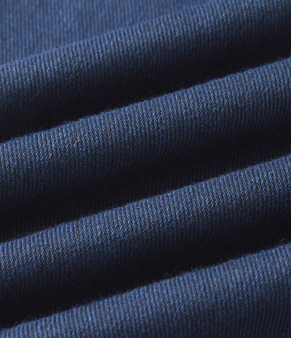 High Waisted Pockets Straight Leg Work Jeans — Washed Denim Navy Blue — view 7