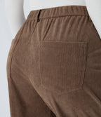 Mid Rise Zipper Pockets Corduroy Casual Joggers — Acorn — view 5