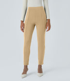 High Waisted Pocket Slim Work Pants — Taos Taupe — view 6