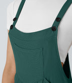 Pockets Waffle Casual Dungarees — Forest Biome — view 5