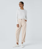 Mid Rise Button Zipper Side Pocket Corduroy Casual Pants — White — view 6