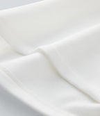 High Waisted Side Pocket Wide Leg Fleece Casual Trousers — White — view 7