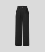 Mid Rise Zipper Pocket Waffle Casual Trousers — Black — view 5