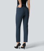 High Waisted Pockets Ankle Length Work Pants — Big Dipper — view 2