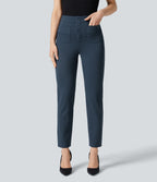 High Waisted Pockets Ankle Length Work Pants — Big Dipper — view 1