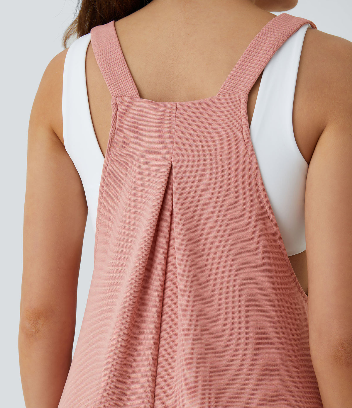 Pockets Waffle Casual Jogger Dungarees — Rose Tan — view 5