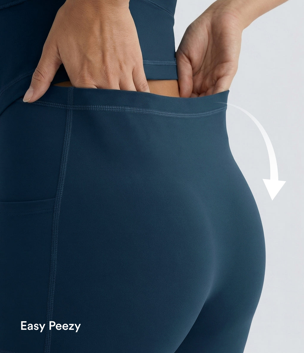 Airy Backless Twisted Flare Low Support Dance Active Dress-Longer Length-Edition A-D Cups — Majolica Blue — view 5
